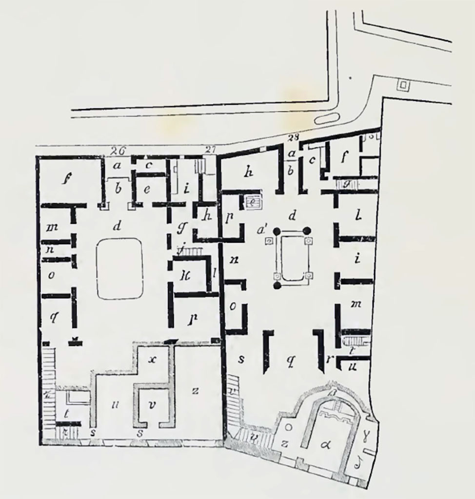 VIII.2.26 and VIII.2.28 Pompeii. Plans in NdS 1888. (Note: different room numbers). 

See Notizie degli Scavi di Antichita, 1888, p.510. 
